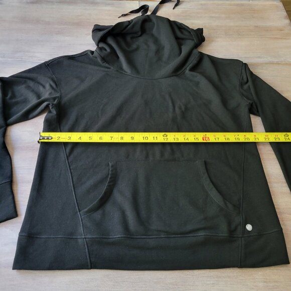 Yogalicious Black Funnel Neck Hoodie Women’s Size Large Pullover Sweatshirt - Picture 5 of 7